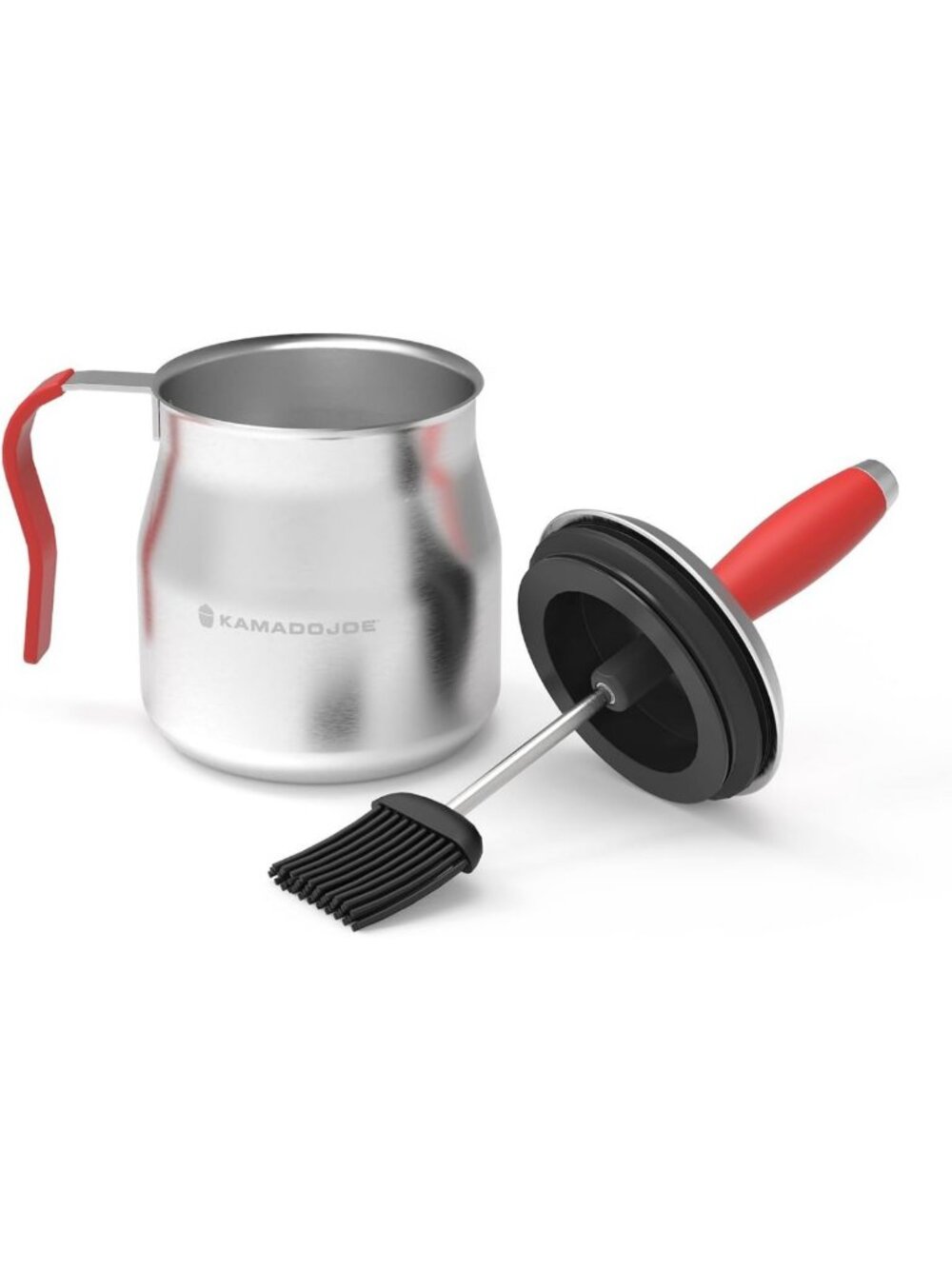 32 oz Steel Basting Pot with Silicone Brush & Airtight Lid - Heat Resistant BBQ